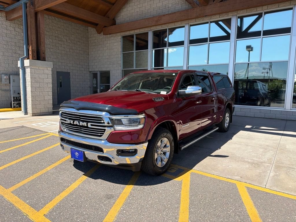 2020 RAM 1500 Laramie Crew Cab 4x4 6'4" Box in Red — front three-quarter view
