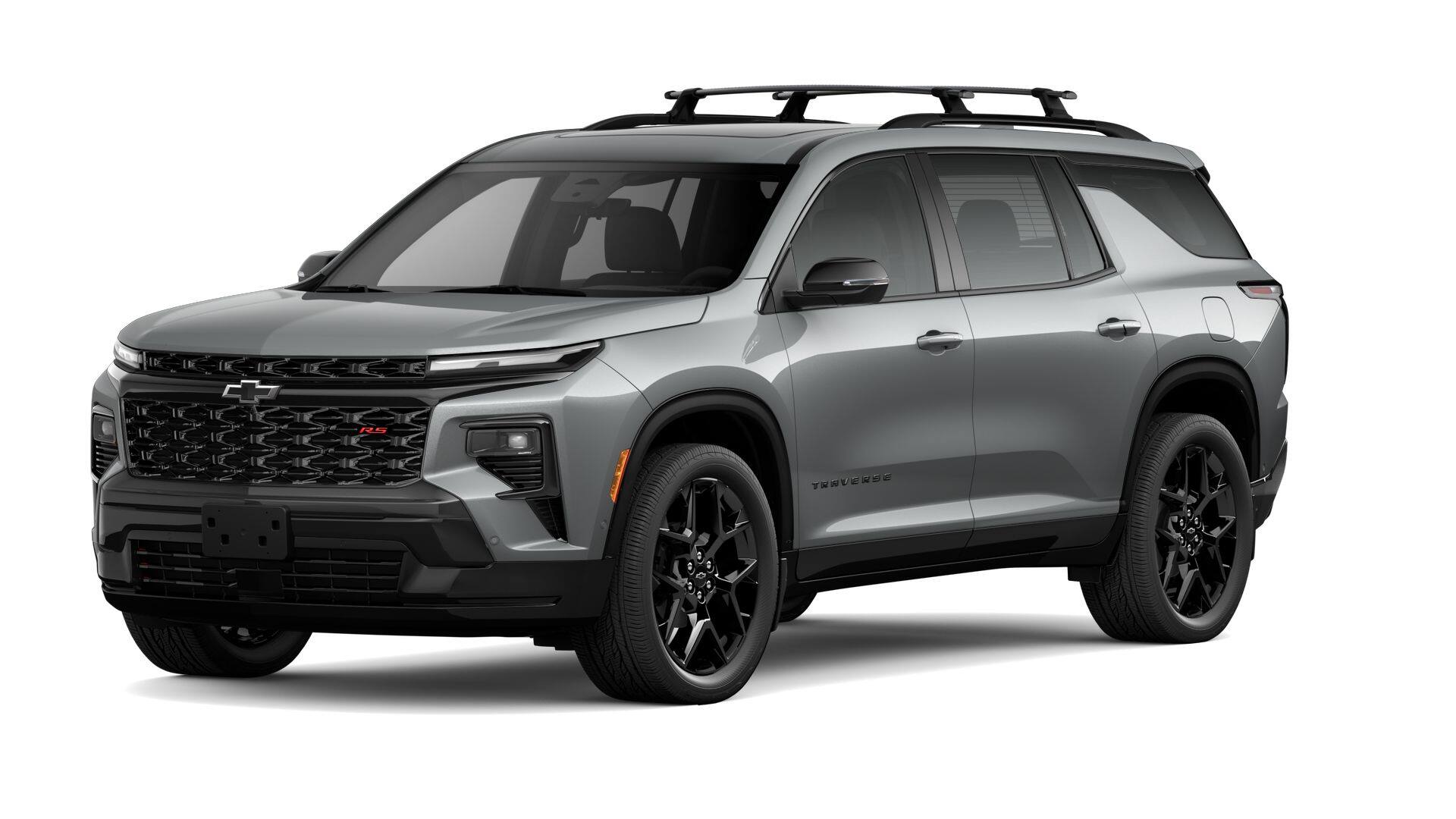2026 Chevrolet Traverse RS in Sterling Gray Metallic — front three-quarter view