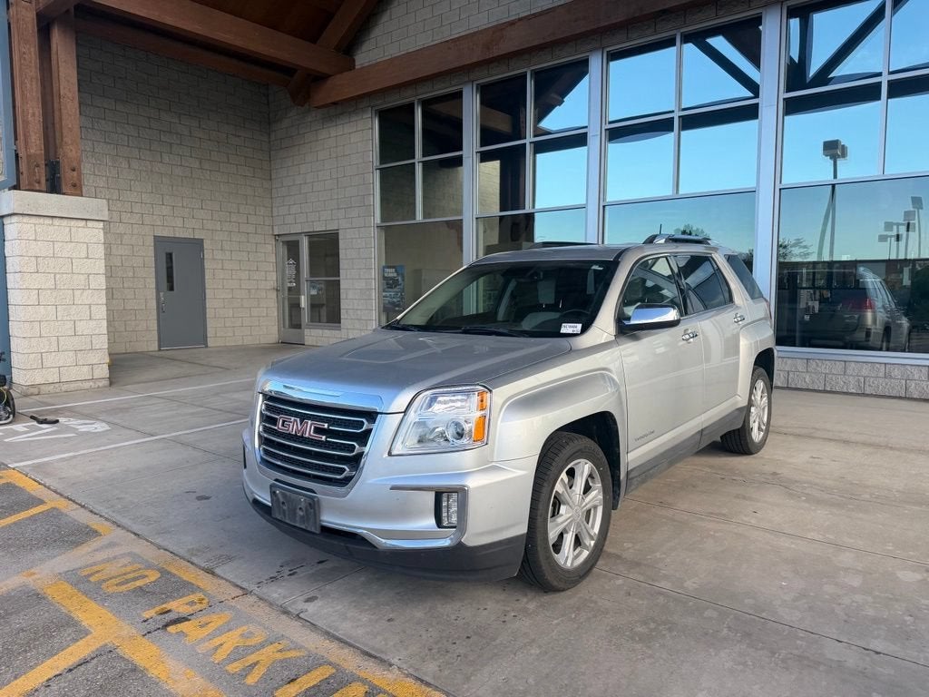 2017 GMC Terrain SLT in Quicksilver Metallic — front three-quarter view