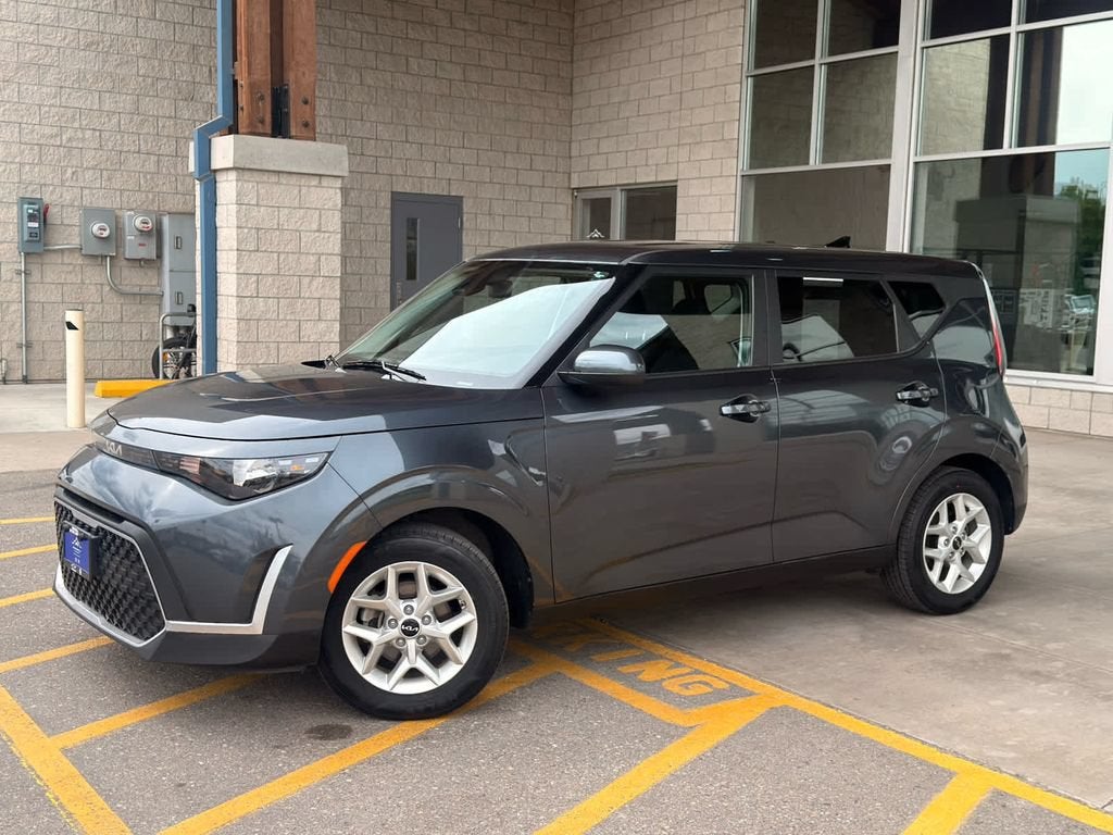 2024 Kia Soul LX in Dark Gray — front three-quarter view